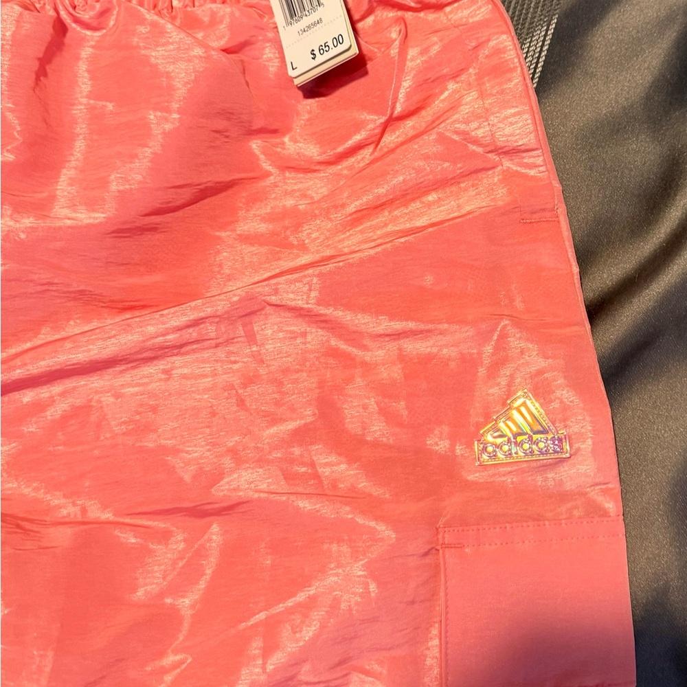 Adidas Sun Woven Pant- women size Large- semi pink spark- NWT - Picture 7 of 9